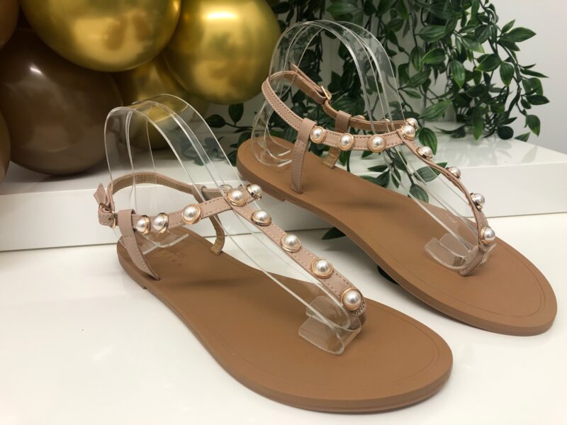 Pearl Embellished Sandal (Nude) - Image 3