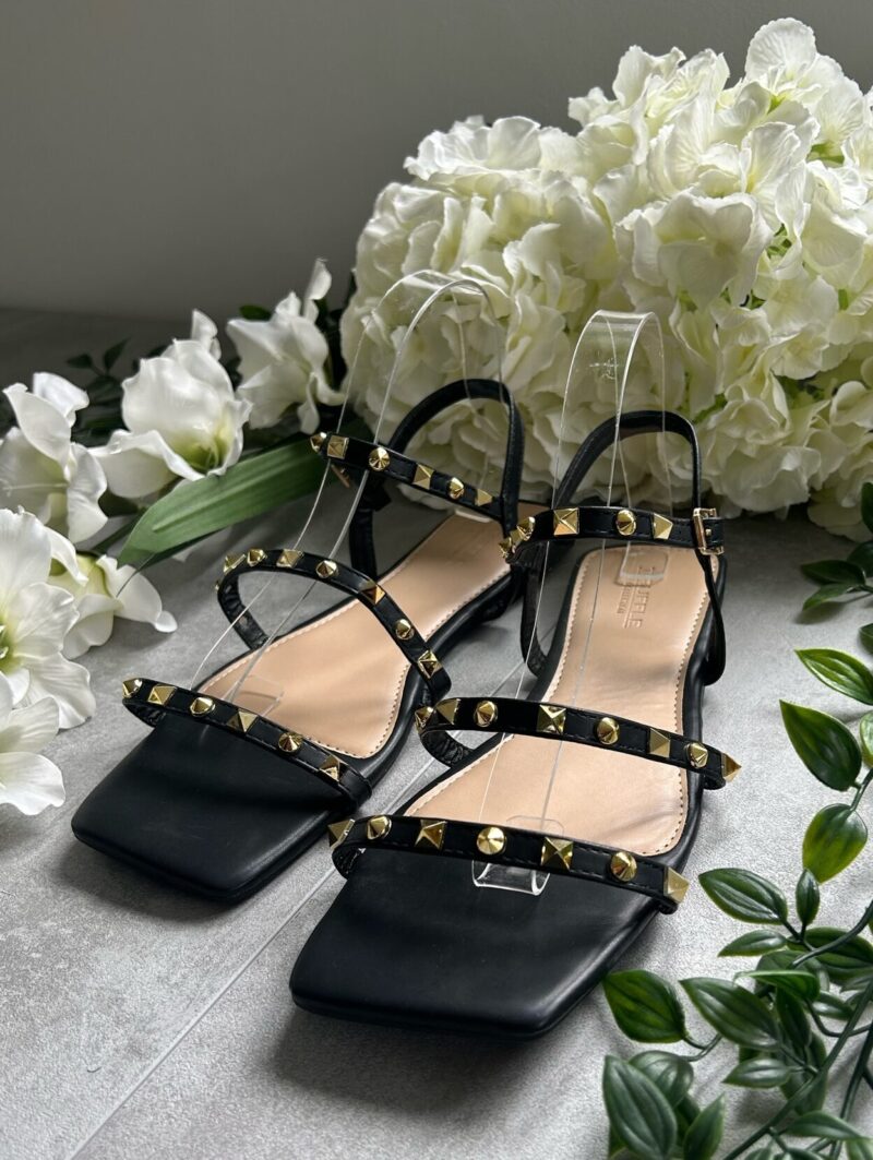 Studded Double Strap Sandal (Black) - Image 3