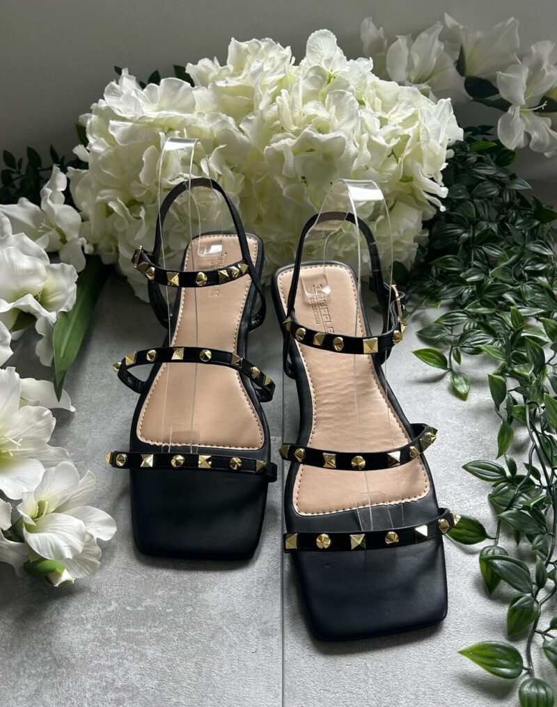 Studded Double Strap Sandal (Black) - Image 2