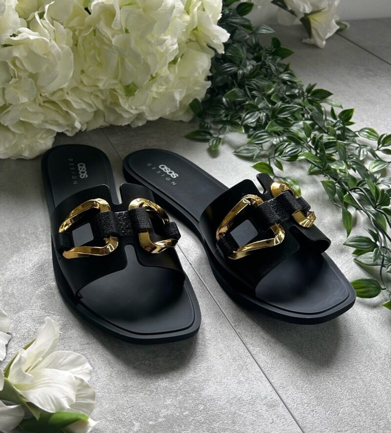 Chained Jelly Slipper (Black)