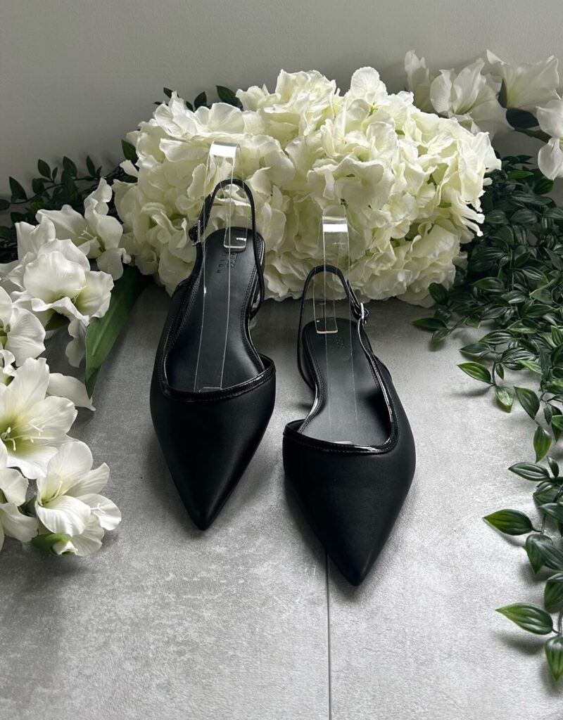 Pointed Toe Slingback Flat (Black) - Image 4