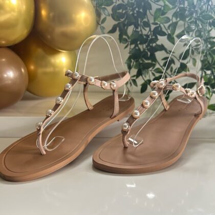 Pearl Embellished Sandal (Nude)