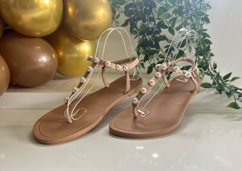 Pearl Embellished Sandal (Nude)