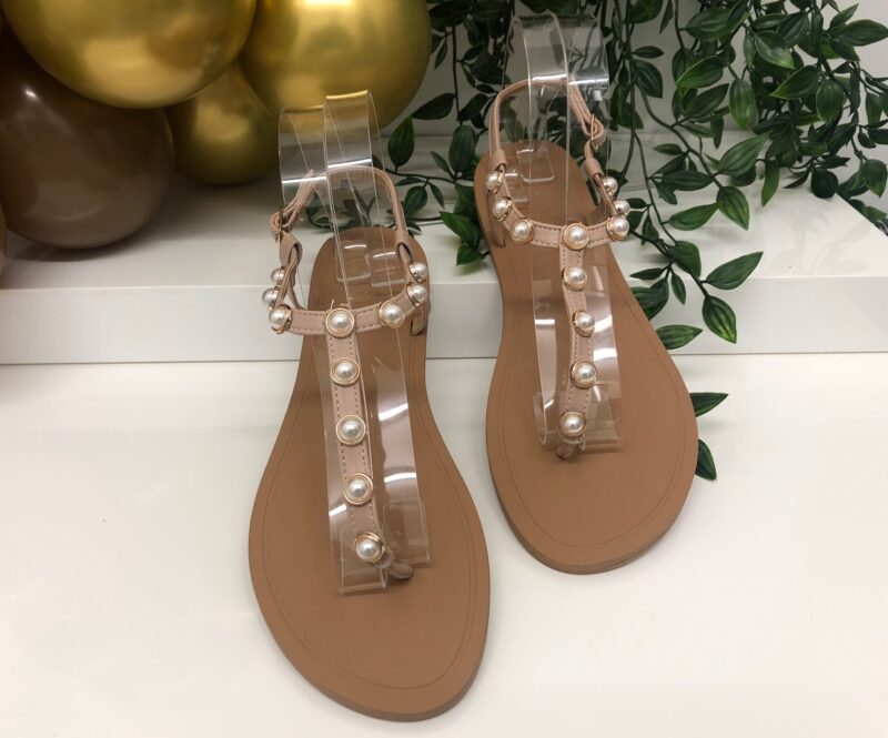 Pearl Embellished Sandal (Nude) - Image 2