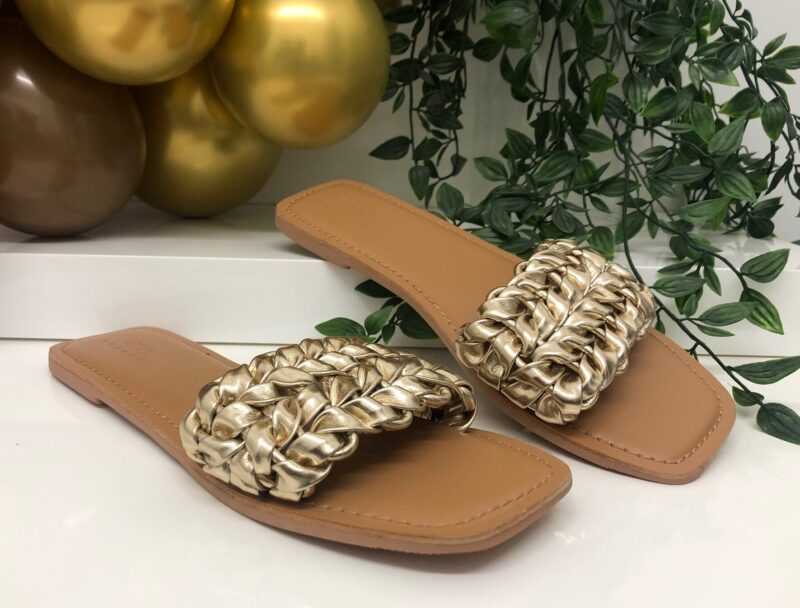 Braided Flat Slipper (Gold) - Image 3