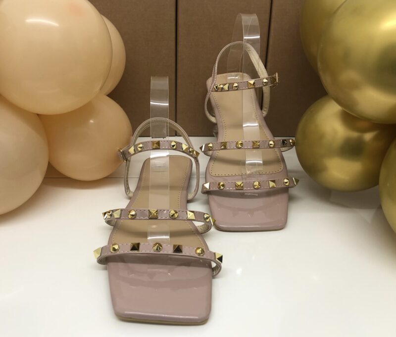 Studded Double Strap Sandal (Nude) - Image 2