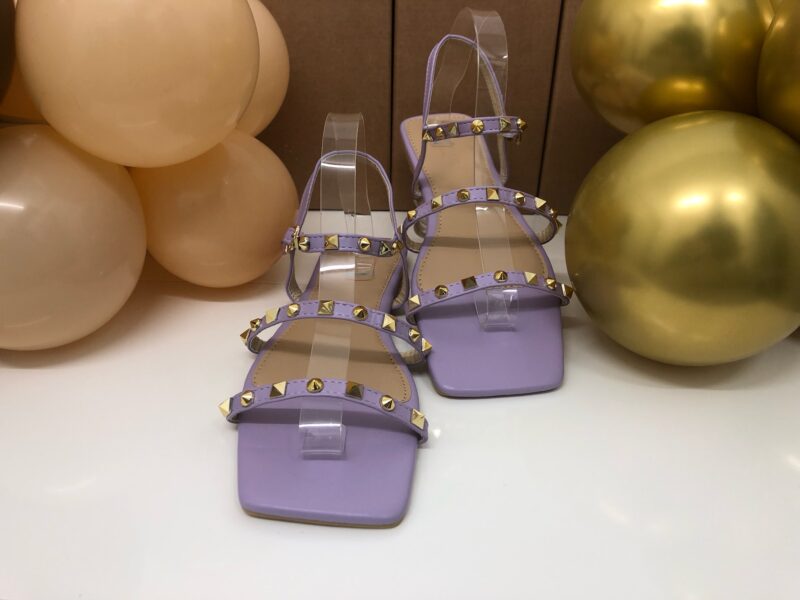 Studded Double Strap Sandal (Lilac)