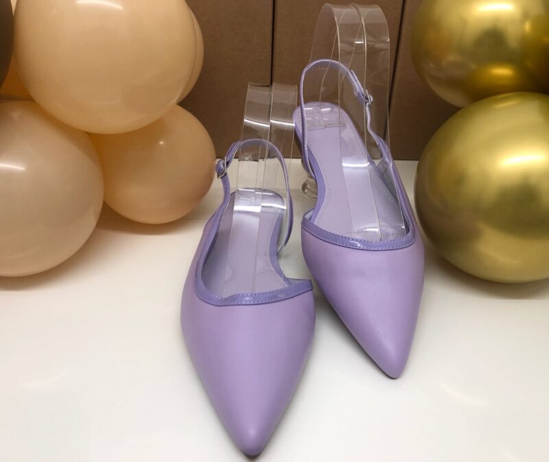 Pointed Toe Slingback Flat (Lilac) - Image 3