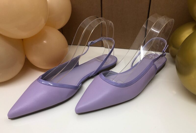 Pointed Toe Slingback Flat (Lilac)