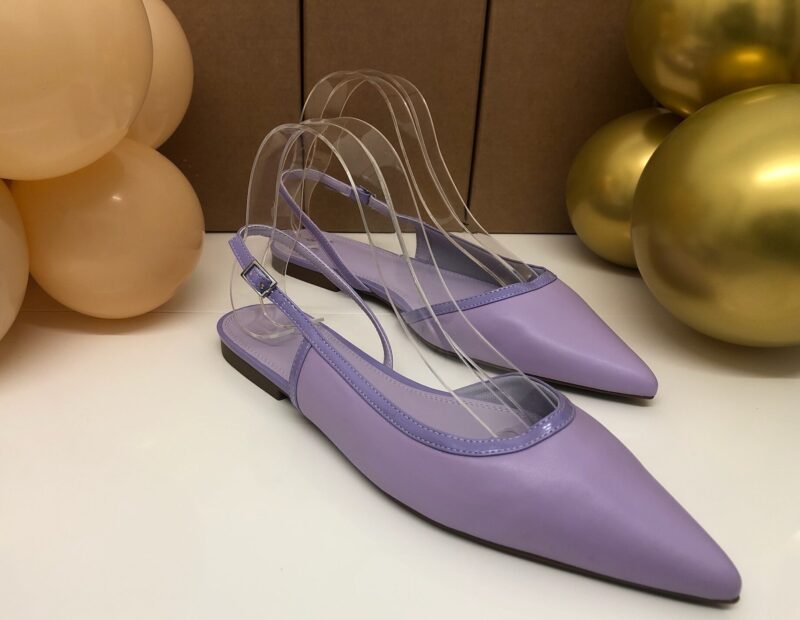 Pointed Toe Slingback Flat (Lilac) - Image 2