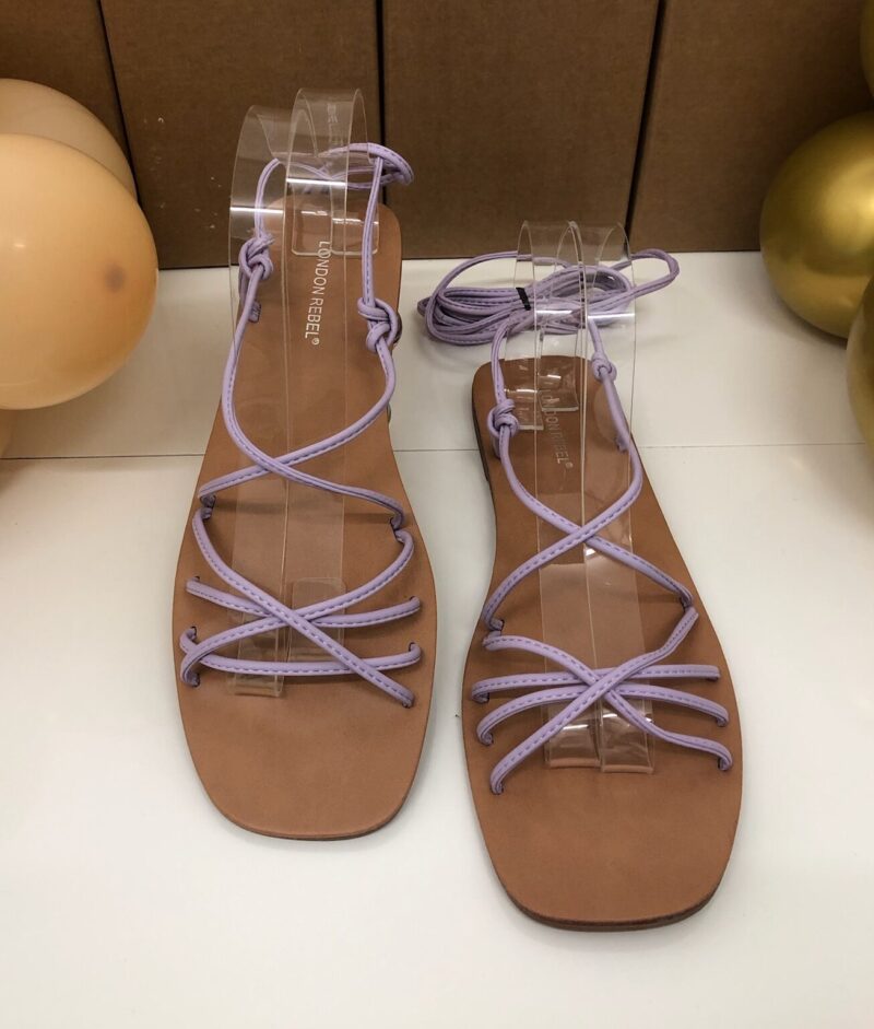 Strappy Tie Leg Sandal (Lilac) - Image 3