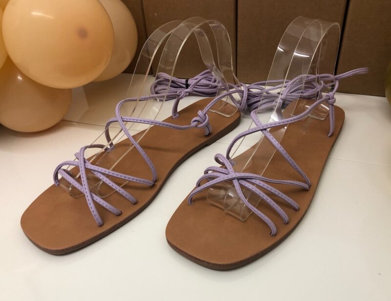 Strappy Tie Leg Sandal (Lilac)