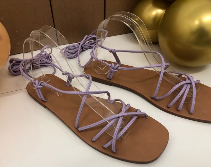 Strappy Tie Leg Sandal (Lilac) - Image 2